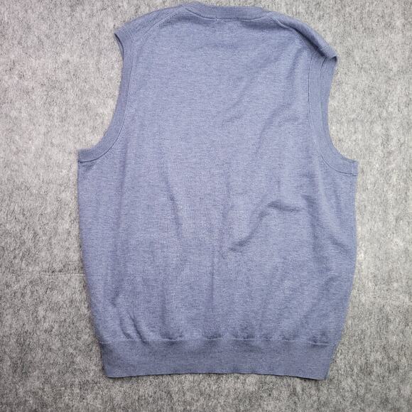 Brooks Brothers Sweater Vest Mens Size Medium Supima Cotton Blue Preppy Casual - Picture 3 of 7